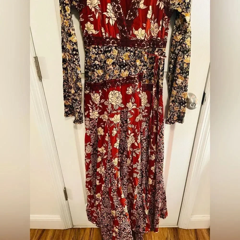Free People Multicolor Floral Long Sleeve Dress NWOT